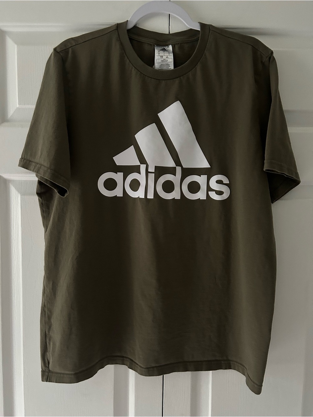 adidas Olive Green Short Sleeve Logo Tee